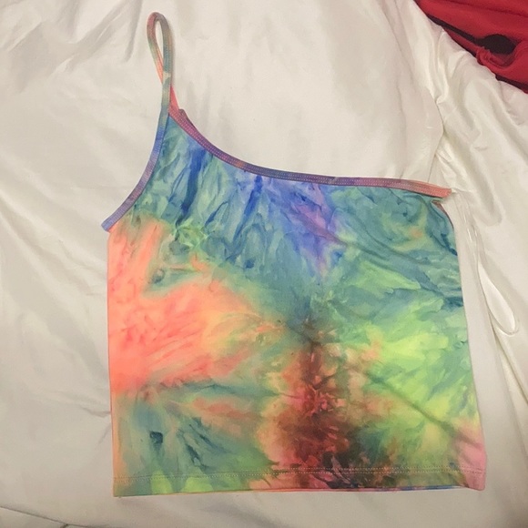 [NWT] SUZETTE | One Shoulder Colorful Tye-Die Tank Top - Picture 1 of 3